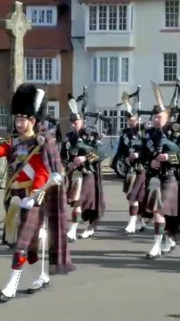 Scottish Warriors Bagpipes March to Edinburgh Castle 🏴🤍 #edinburgh #castle #scotish #warriors