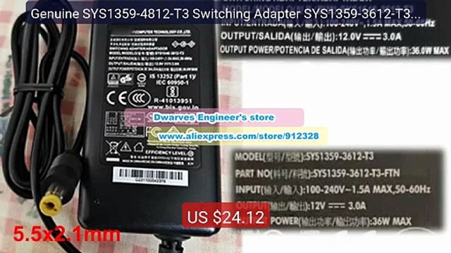 Genuine SYS1359-4812-T3 Switching Adapter SYS1359-3612-T3 SYS... Amazing Value 2026 | Must Have!