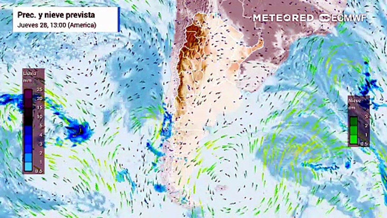 Precipitacion e isobaras
