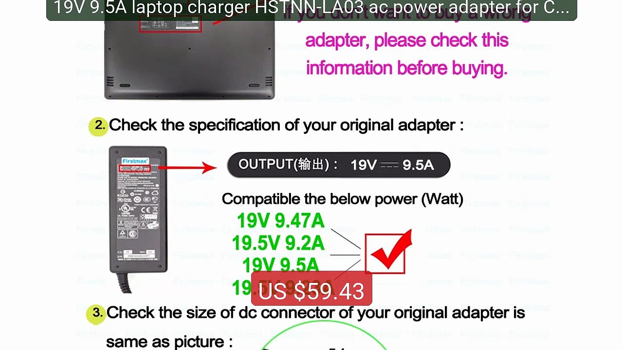 19V 9.5A laptop charger HSTNN-LA03 ac power adapter for Com... -- Top Pick 2026 | Unbeatable Price!