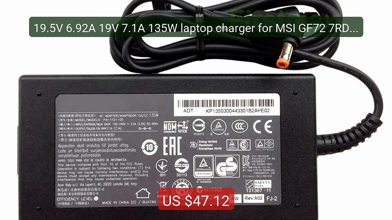 19.5V 6.92A 19V 7.1A 135W laptop charger for MSI GF72 7RD MS-... -- Amazing Value 2026 | Must Have!