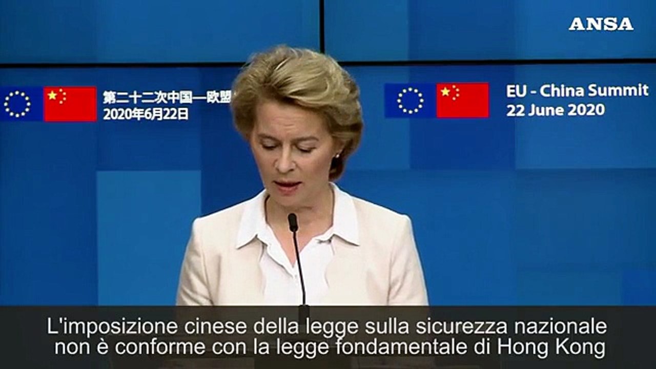 Von der Leyen: "Pechino riconsideri legge su sicurezza a Hong Kong"