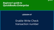 47 - Enabling Write Check transaction number