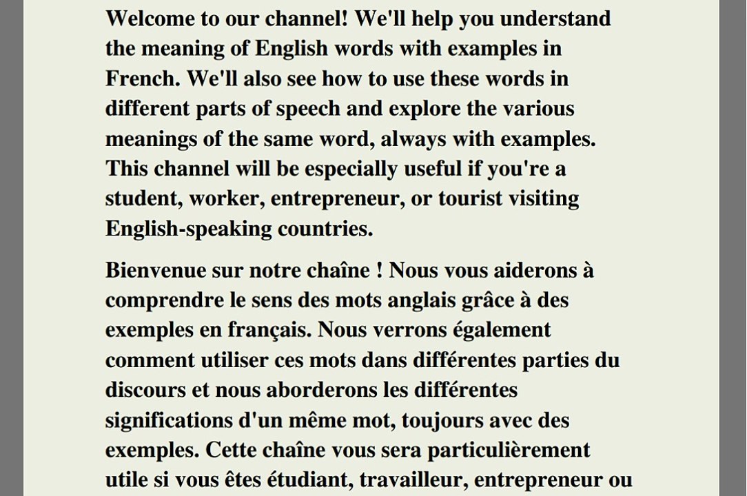 DICTIONNAIRE DE MOTS ANGLAIS AVEC EXEMPLES EN FRANÇAIS(Learn how to use these words in sentences and everyday life with examples)