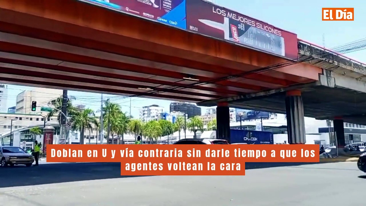 Doblan en U y vía contraria sin darle tiempo a que los agentes voltean la cara