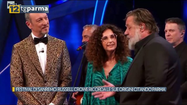 FESTIVAL DI SANREMO: RUSSELL CROWE RICORDA LE SUE ORIGINI CITANDO PARMA | FESTIVAL DI SANREMO: RUSSELL CROWE RICORDA LE SUE ORIGINI CITANDO PARMA