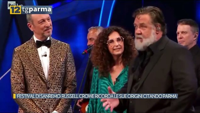 FESTIVAL DI SANREMO: RUSSELL CROWE RICORDA LE SUE ORIGINI CITANDO PARMA | FESTIVAL DI SANREMO: RUSSELL CROWE RICORDA LE SUE ORIGINI CITANDO PARMA