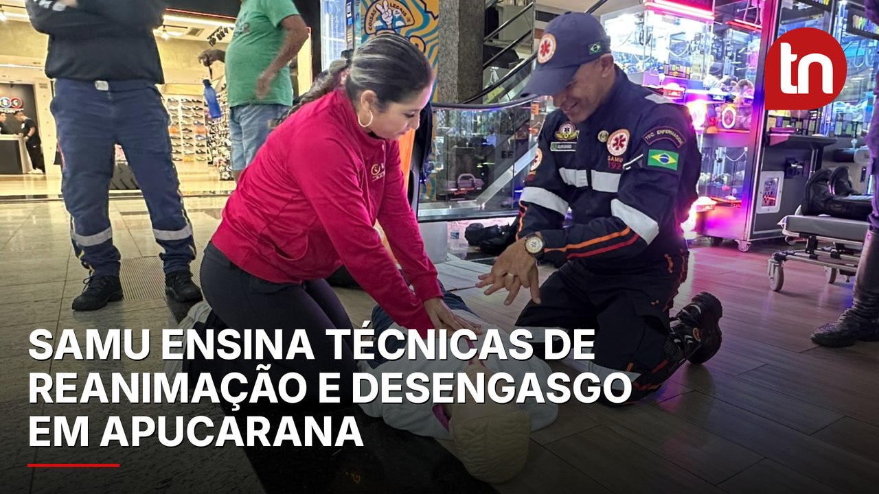 Samu ensina técnicas de reanimação e desengasgo em shopping de Apucarana