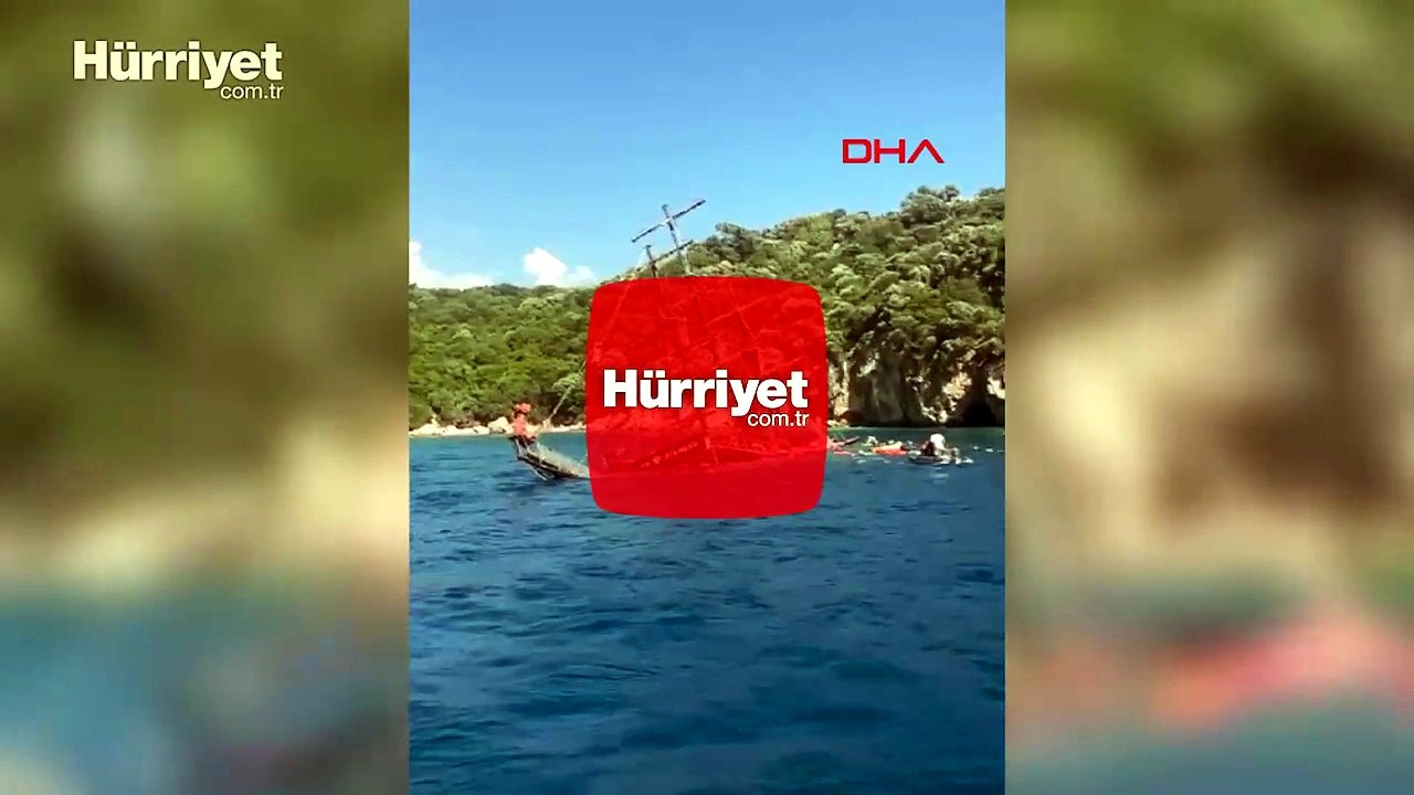 Marmaris’te tur teknesi battı