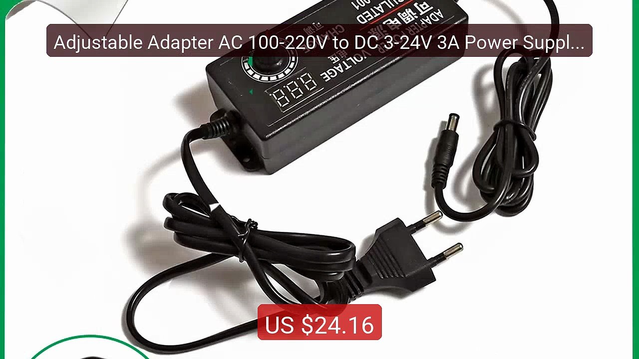 Adjustable Adapter AC 100-220V to DC 3-24V 3A Power Supply Uni... -- Best Buy 2026 | Great Quality!