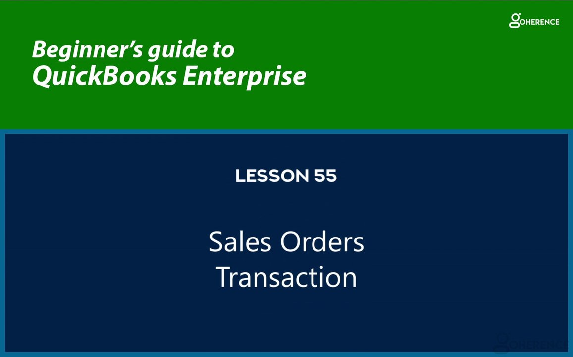 55 - Sales Order transaction