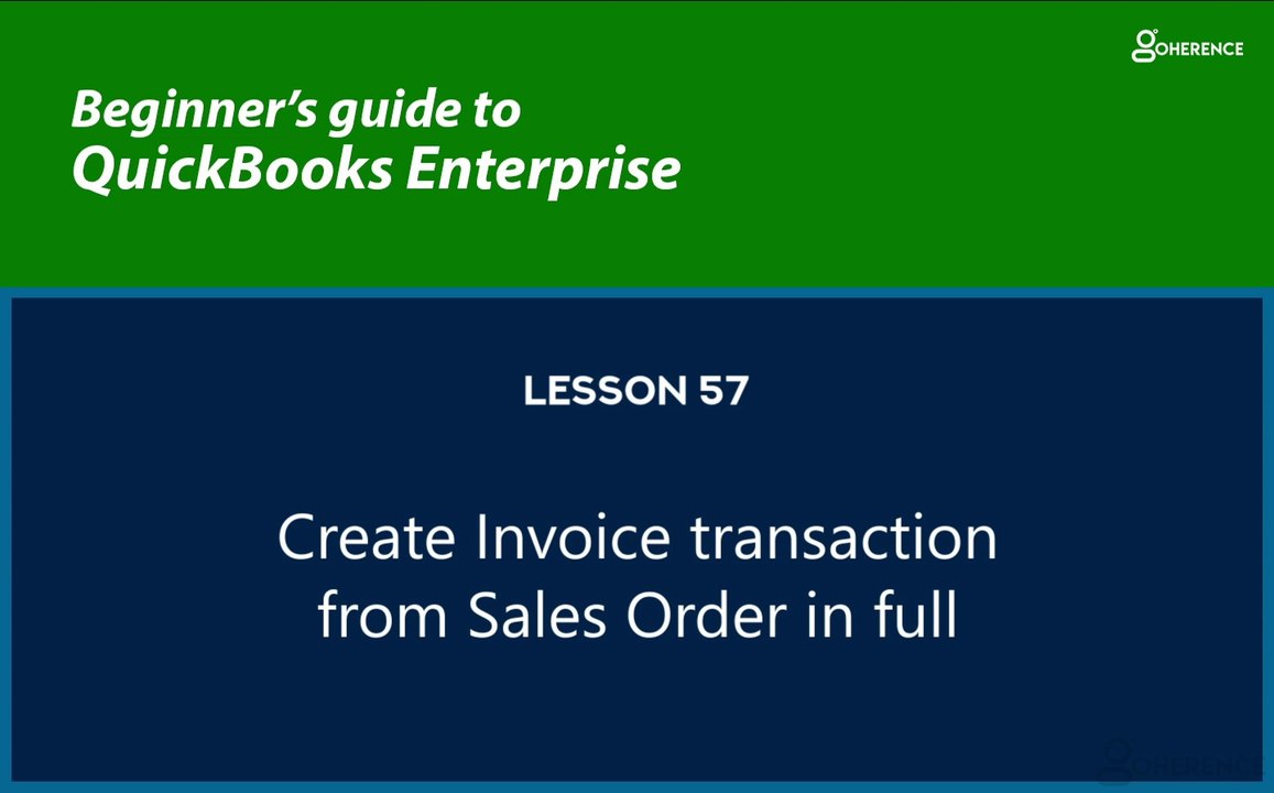 57 - Create Invoice transaction from Sales Orde...