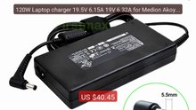 120W Laptop charger 19.5V 6.15A 19V 6.32A for Medion Akoya P8... -- Amazing Value 2026 | Must Have!