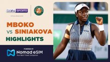 Victoria Mboko vs Kateřina Siniaková | Roland-Garros 2026 | Match Highlights