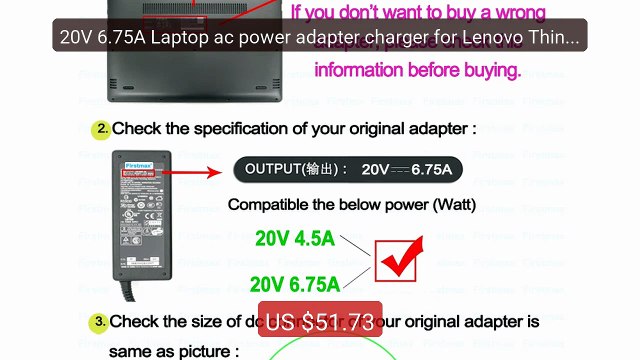 20V 6.75A Laptop ac power adapter charger for Lenovo ThinkPad ... Hot Deal 2026 | Limited Offer!