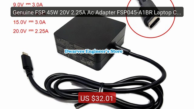 Genuine FSP 45W 20V 2.25A Ac Adapter FSP045-A1BR Laptop Cha... Top Pick 2026 | Unbeatable Price!