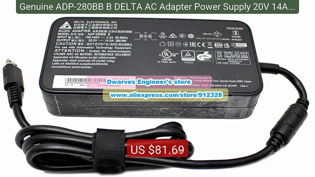 Genuine ADP-280BB B DELTA AC Adapter Power Supply 20V 14A 2... -- Top Pick 2026 | Unbeatable Price!