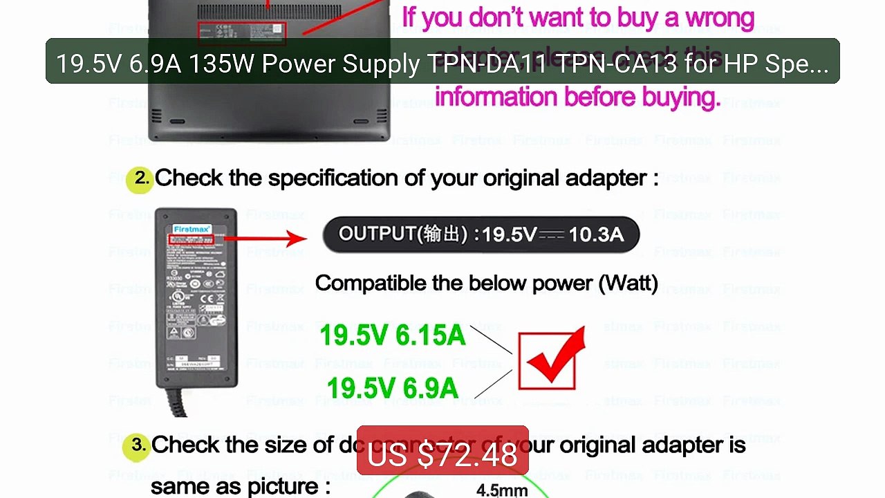 19.5V 6.9A 135W Power Supply TPN-DA11 TPN-CA13 for HP Spectre x360... -- Best Deal 2026 | Shop Now!