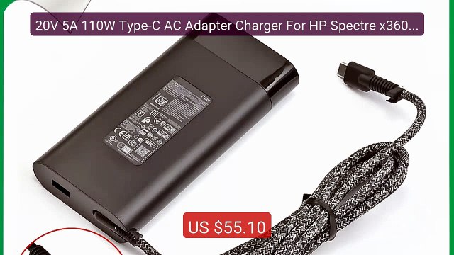 20V 5A 110W Type-C AC Adapter Charger For HP Spectre x360 16-aa007... Best Deal 2026 | Shop Now!