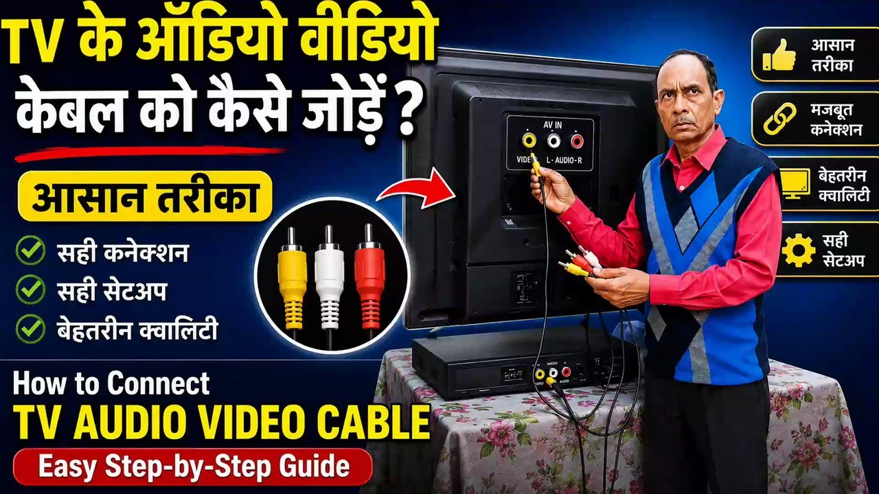 टीवी मे ऑडियो, विडियो केवल कैसे लगाए