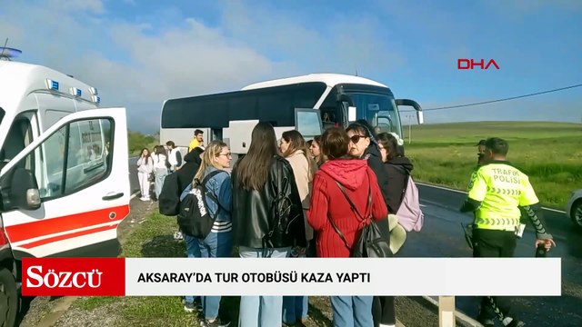 Aksaray'da tur otobüsü kaza yaptı