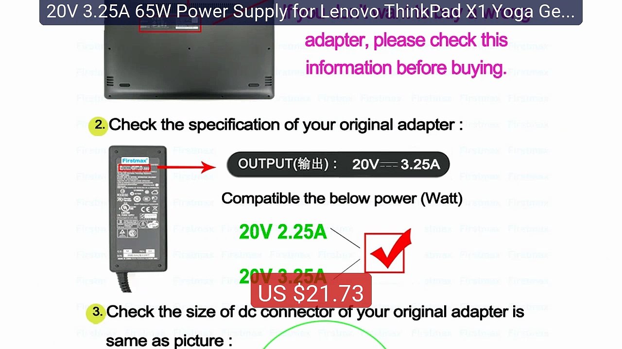 20V 3.25A 65W Power Supply for Lenovo ThinkPad X1 Yoga Gen 1 2... -- Hot Deal 2026 | Limited Offer!