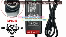 Genuine  SAW34-12.0/5.0-2000 AC Adapter 24W 12V 2A 5V 2A Charg... -- Hot Deal 2026 | Limited Offer!