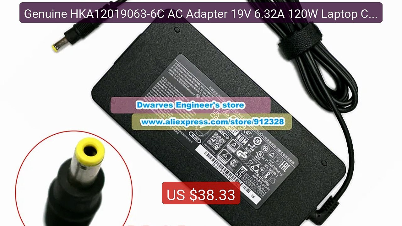 Genuine HKA12019063-6C AC Adapter 19V 6.32A 120W Laptop Charg... -- Amazing Value 2026 | Must Have!