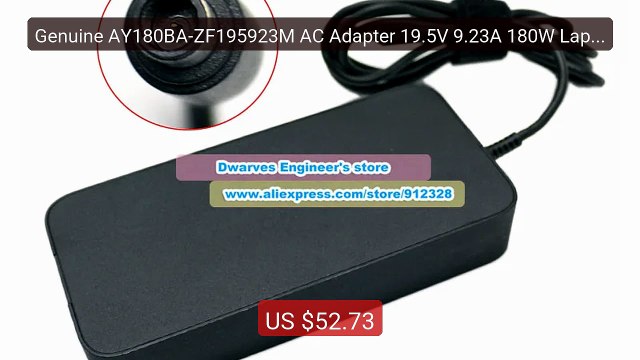 Genuine AY180BA-ZF195923M AC Adapter 19.5V 9.23A 180W Laptop Charge... Top Rated 2026 | Buy Now!