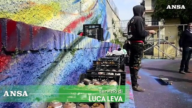 Napoli, e' il volto di Pablo Hase'l la nuova opera di Jorit a Bagnoli