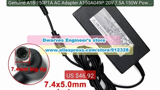 Genuine A18-150P1A AC Adapter A150A049P 20V 7.5A 150W Power Su... Hot Deal 2026 | Limited Offer!