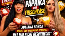 Juliana Bonde macht beim Paprika-mit-Frischkäse-Trend mit und reagiert: „Hat mir nicht gefallen“