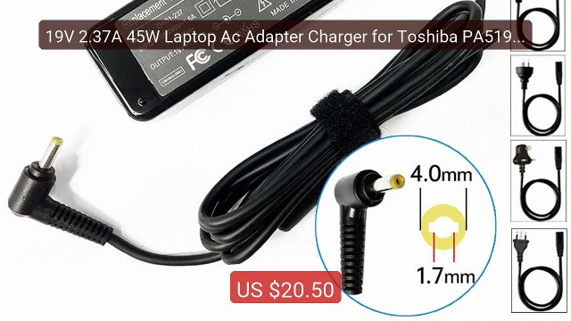 19V 2.37A 45W Laptop Ac Adapter Charger for Toshiba PA5192U PA5192... Best Deal 2026 | Shop Now!