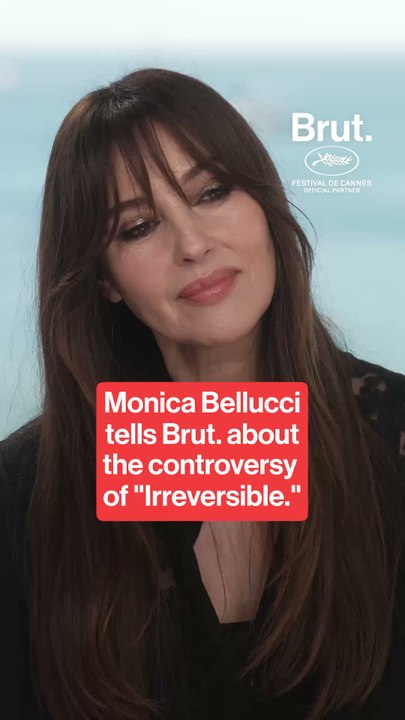 Monica Bellucci talks to Brut. at Cannes.