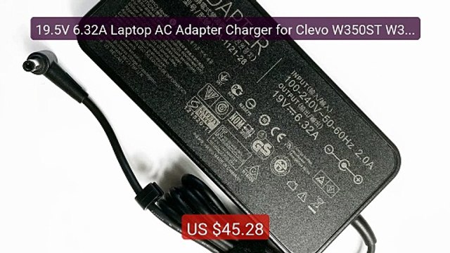 19.5V 6.32A Laptop AC Adapter Charger for Clevo W350ST W350STQ... Best Buy 2026 | Great Quality!