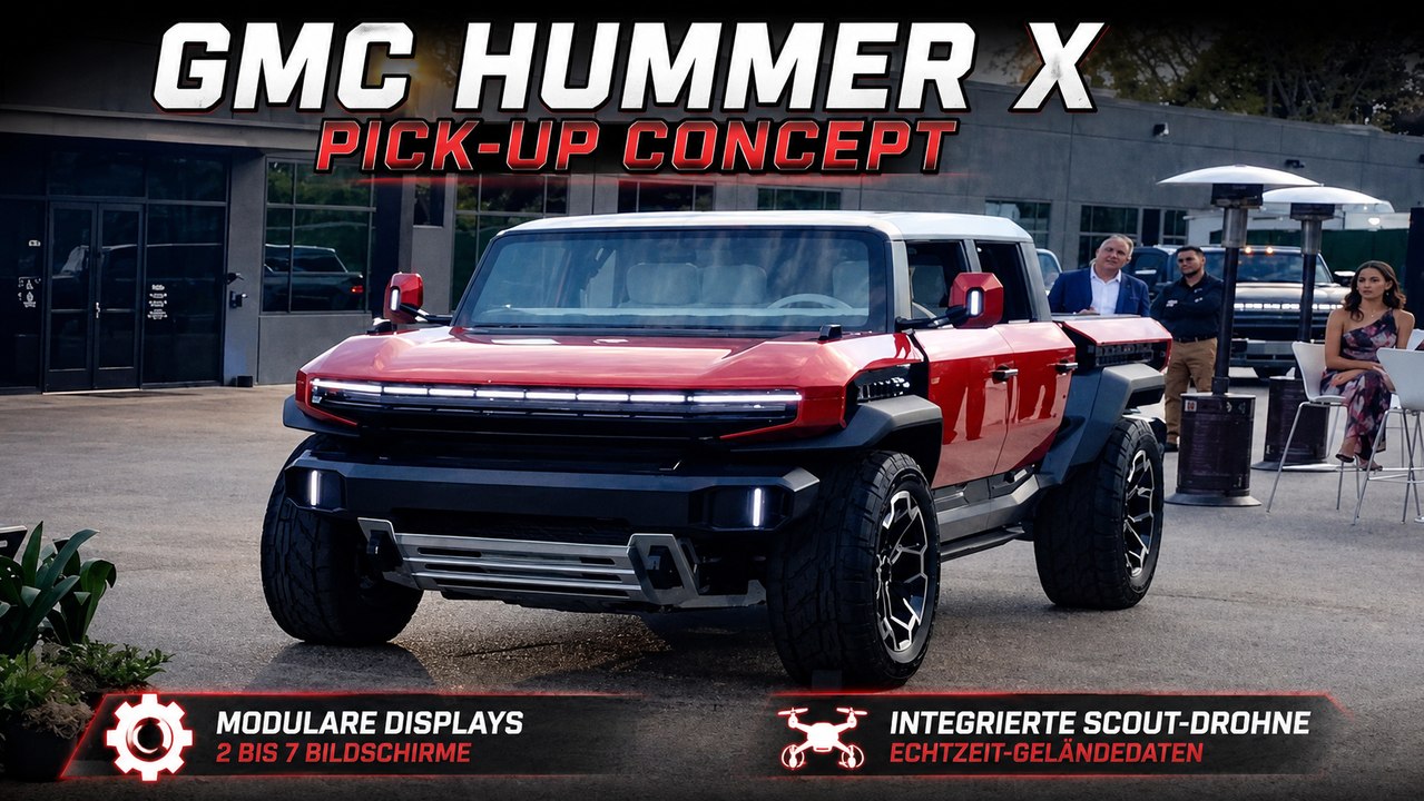 GMC Hummer X Pick-up Concept mit Drohne und modularen Displays
