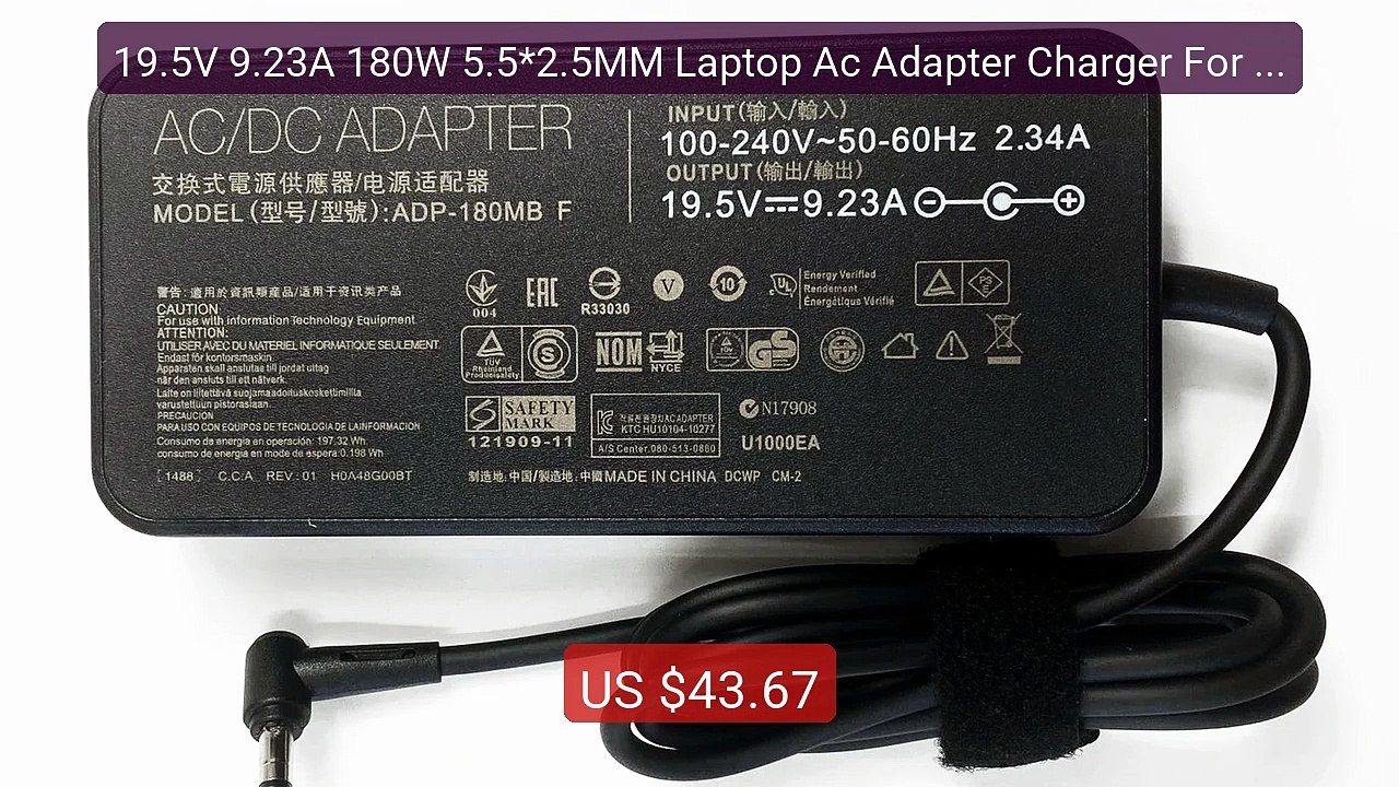 19.5V 9.23A 180W 5.5*2.5MM Laptop Ac Adapter Charger For Asus ... -- Best Buy 2026 | Great Quality!