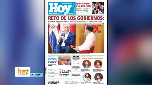 Titulares prensa dominicana viernes 29 de mayo 2026 | Hoy Mismo