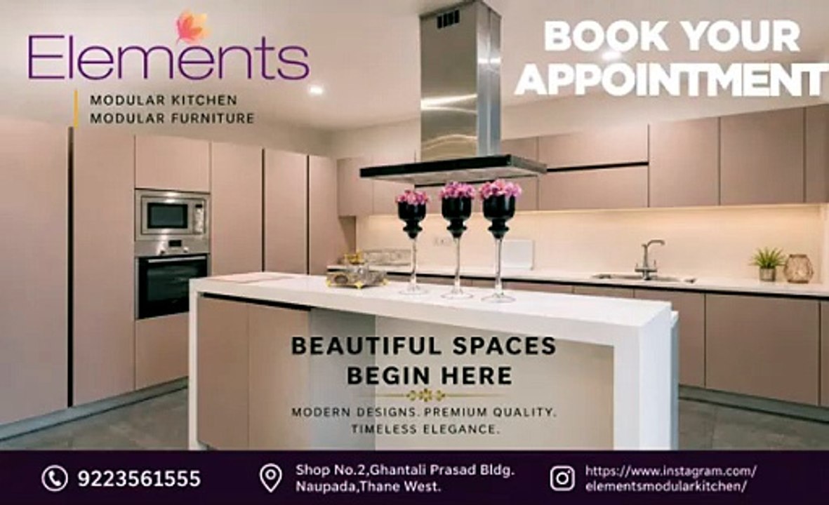 Luxury Modular Kitchen Design  Elegant Modern Kitchen by Elements