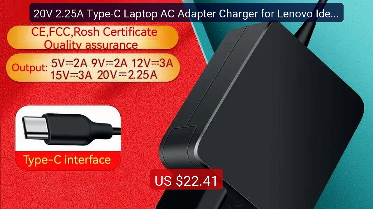 20V 2.25A Type-C Laptop AC Adapter Charger for Lenovo IdeaP... -- Top Pick 2026 | Unbeatable Price!
