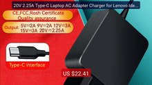 20V 2.25A Type-C Laptop AC Adapter Charger for Lenovo IdeaP... -- Top Pick 2026 | Unbeatable Price!