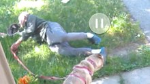 Noble man takes one for the earthlings to find out if gravity still works *Funny Fall*