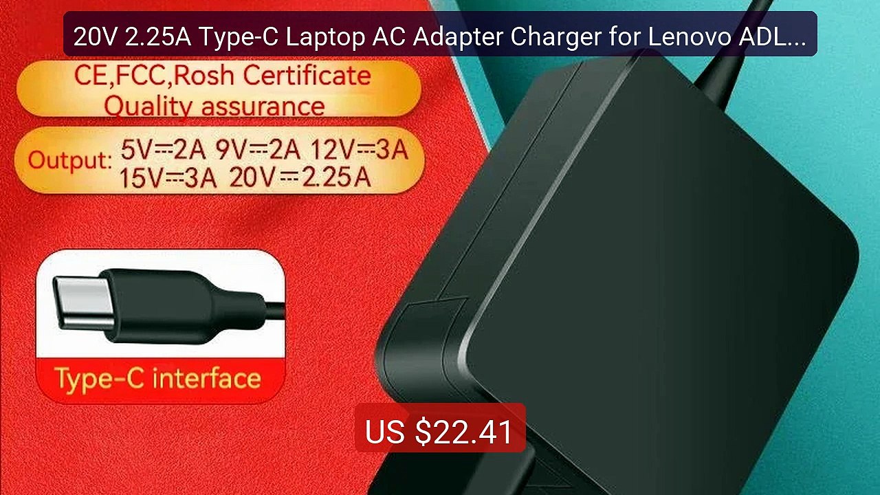 20V 2.25A Type-C Laptop AC Adapter Charger for Lenovo ADLX45ULCI2A... -- Best Deal 2026 | Shop Now!