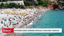Bayramın 3'üncü gününde Konyaaltı Sahili'nde yoğunluk