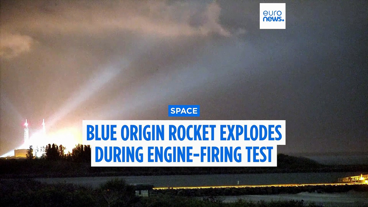 Blue Origin rocket explodes during engine-firing test on launch pad