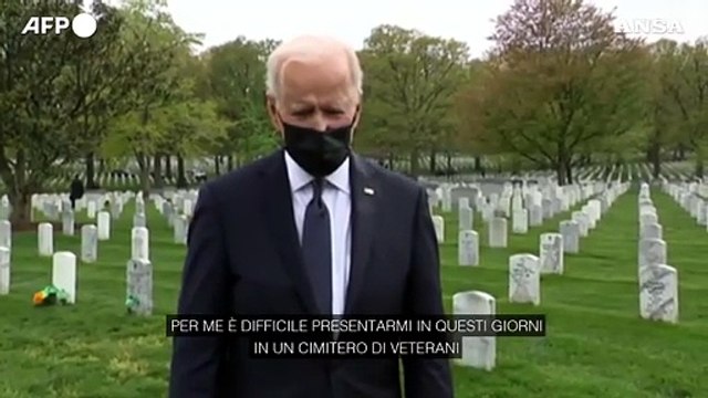 Usa, Biden al cimitero militare di Arlington dopo annuncio del ritiro delle truppe in Afghanistan