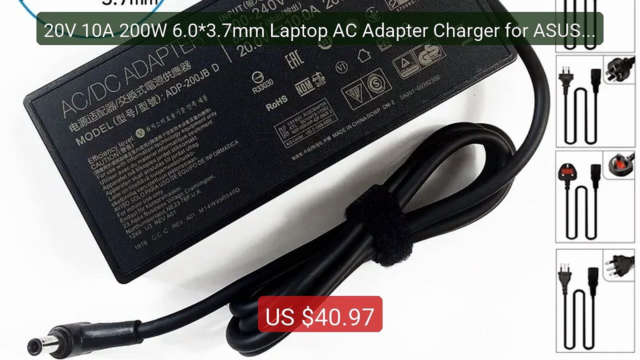20V 10A 200W 6.0*3.7mm Laptop AC Adapter Charger for ASUS ADP... -- Amazing Value 2026 | Must Have!