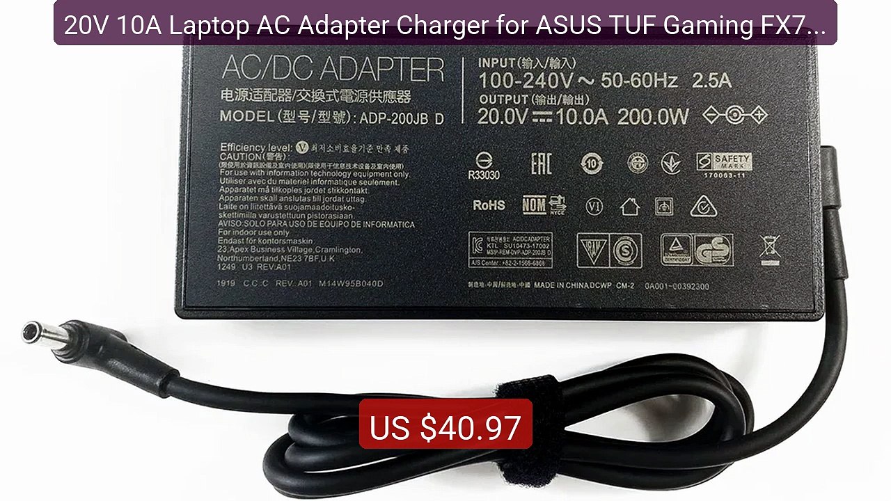 20V 10A Laptop AC Adapter Charger for ASUS TUF Gaming FX706... -- Top Pick 2026 | Unbeatable Price!