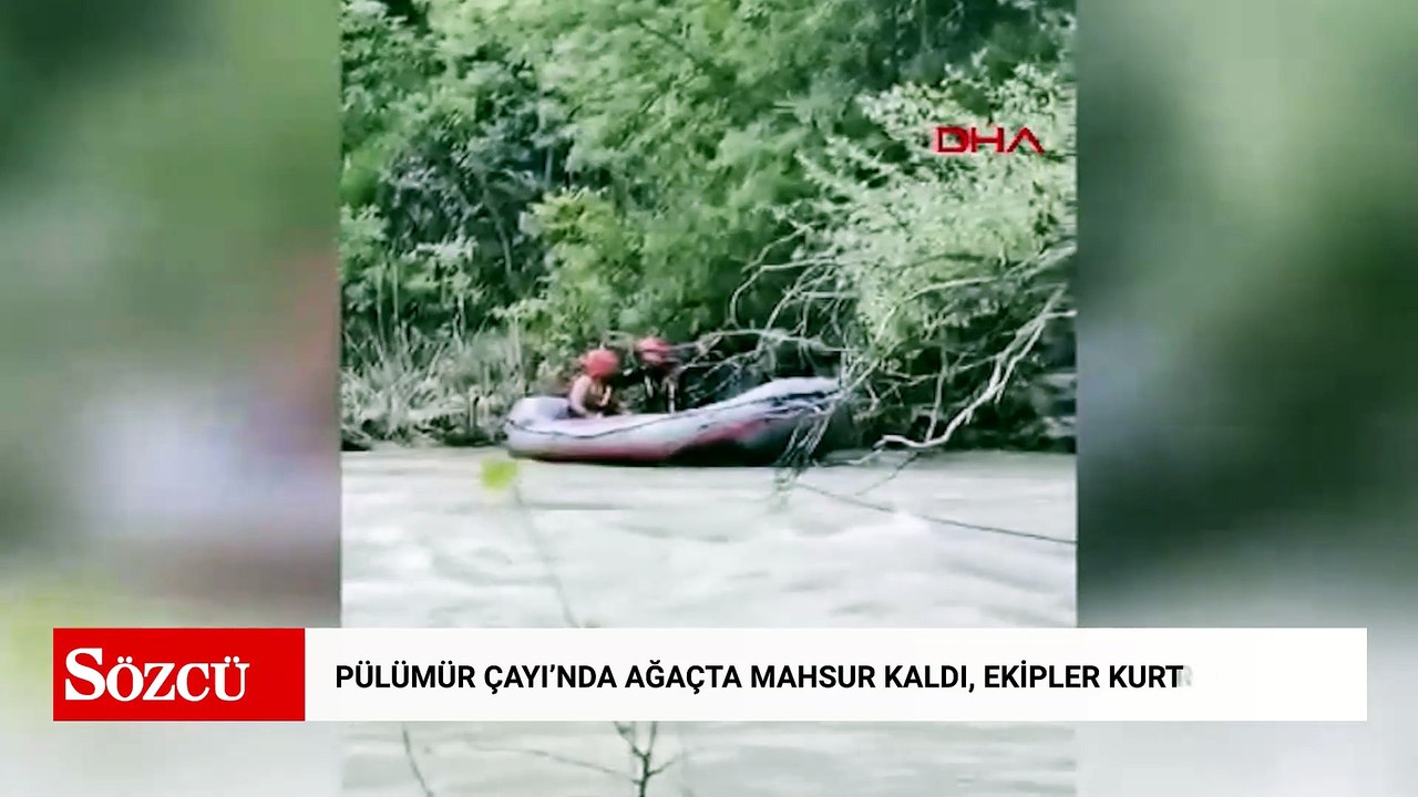 Pülümür Çayı’nda ağaçta mahsur kaldı, ekipler k...