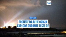 Foguetão da Blue Origin explode em teste de motor na plataforma de lançamento